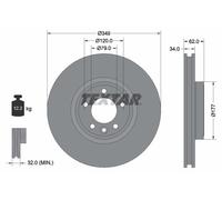 TEXTAR 92307605 Disque de frein pour LAND ROVER