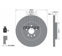 Disque de frein ventilé de l'intérieur 92314305 TEXTAR pour LAND ROVER JAGUAR