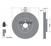 1x Disque de frein TEXTAR 92319105 convient pour PORSCHE
