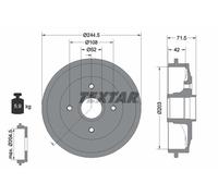 TEXTAR 94026600 Tambour de frein pour CITROËN,CITROËN (DF-PSA),PEUGEOT