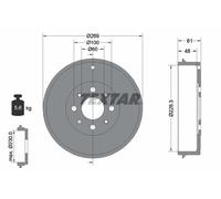 TEXTAR 94027200 Tambour de frein pour FIAT,GERMAN E CARS,OPEL,VAUXHALL