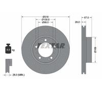 TEXTAR Disque Ø318 Ventilé Avant à Gauche pour Porsche 911 Cabriolet Boxster