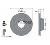 TEXTAR Disque De Frein Ø330 Ventilé Arrière Gauche Pour Porsche 911 991 997 996
