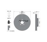 Textar Disque de frein 92288725 pour BMW X3 X4 Z4 Roadster 34106880076