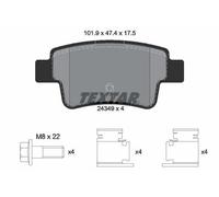 TEXTAR Plaquettes de frein Arrière pour FIAT Grande Punto 3/5 portes (199)