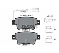 TEXTAR Plaquettes de frein Arrière pour FIAT PUNTO EVO (199) PUNTO (199) 2535701