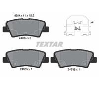 TEXTAR Plaquettes de frein Arrière pour HYUNDAI TUCSON (JM) pour KIA SOUL (AM)