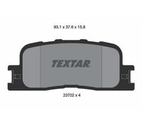 TEXTAR Plaquettes de frein Arrière pour TOYOTA Highlander I (XU20) Plaquettes de