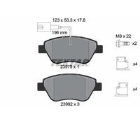 TEXTAR Plaquettes de frein Avant pour FIAT 500 (312) Doblo Kombi (119, 223)