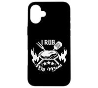 Texte Amusant I Rub My Meat BBQ Dad Accessoire pour fumoir décalé Coque pour iPhone 16 Plus
