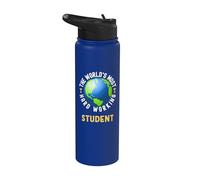 Texte amusant « World's Most Hard Working Student » Stainless Steel Insulated Water Bottle