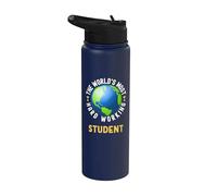 Texte amusant « World's Most Hard Working Student » Stainless Steel Insulated Water Bottle