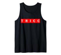 Texte Blanc en Gras Thicc Argot Internet Amusant en Rouge Thicc Meme Débardeur
