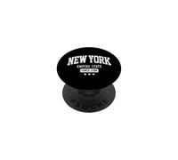 Texte Blanc Vieilli de New York Empire State New York PopSockets PopGrip Adhésif