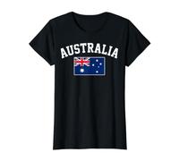 Texte collégial Australien arqué avec Drapeau National T-Shirt Graphique avec Valeur