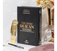 Texte coran ombragé Moushaf avec traçage complet et marque-page | Livre idéal pour écrire et apprendre le texte du Coran | Grande taille ; 17 x 24 cm, cadeau parfait pour le Ramadan, l'Aïd, la Umra