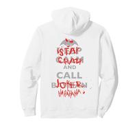 Texte de DC Joker Stay Crazy Sweat à Capuche, Unisexe pour Adultes, Blanc, XL