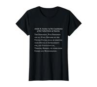 Texte de l'article II, Section 4 de la Constitution américaine T-Shirt Graphique avec Valeur, Femme, Noir, XS