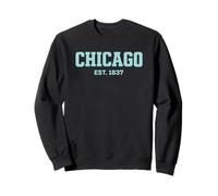 Texte de l'université de Chicago Illinois EST 1837, Style Menthe Sweatshirt
