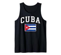Texte de Style collégial avec Drapeau National de Cuba Débardeur