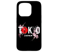 Texte de Tokyo et du Japon avec des Fleurs de Sakura Coque pour iPhone 15 Pro