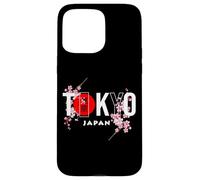 Texte de Tokyo et du Japon avec des Fleurs de Sakura Coque pour iPhone 15 Pro Max