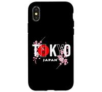 Texte de Tokyo et du Japon avec des Fleurs de Sakura Coque pour iPhone X/XS