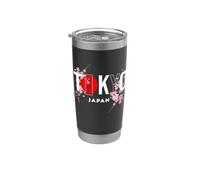 Texte de TOKYO et du Japon avec des fleurs de Sakura Gobelet isotherme en acier inoxydable double paroi