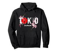 Texte de Tokyo et du Japon avec des Fleurs de Sakura Sweat à Capuche