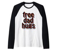 Texte d'ombre arc-en-ciel vibrant de Dad Hugs Free Manche Raglan