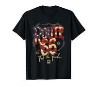Texte du drapeau américain Route 66 T-Shirt