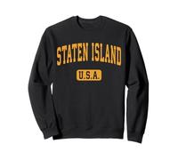 Texte Jaune athlétique rétro Classique de Staten Island Sweatshirt