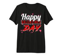 Texte Joyeux Saint-Valentin Cœurs Rouge Festif T-Shirt Haut de Gamme