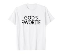 Texte Noir PRÉFÉRÉ DE Dieu conçu T-Shirt Graphique avec Valeur, Homme, Blanc, S