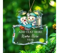 Texte/nom personnalisé - Décoration de Noël pour dentiste, orthodontiste, assistant dentaire, décoration de Noël en forme de dent 2025, décoration de Noël personnalisée pour meilleur dentiste de tous