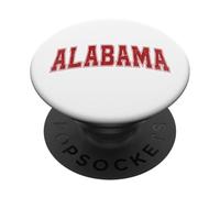 Texte rétro Rouge Alabama PopSockets PopGrip Adhésif