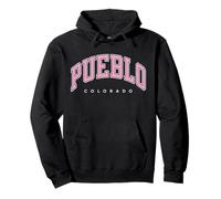 Texte Rose de Style Universitaire Pueblo Colorado CO Sweat à Capuche