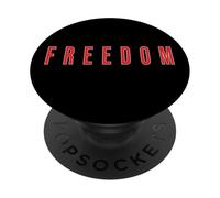 Texte Rouge liberté, Design Minimaliste, Typographie grasse Graphique PopSockets PopGrip Adhésif