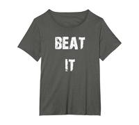 Texte Vieilli Beat It T-Shirt, Femme Grandes Tailles, Asphalte, 1X