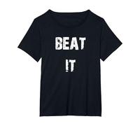 Texte Vieilli Beat It T-Shirt, Femme Grandes Tailles, Noir, 1X