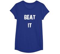 Texte Vieilli Beat It T-Shirt, Fille, Bleu Royal, S