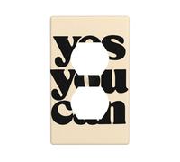 Texte Yes You Can On Beige Minimaliste Couvercle de prise de courant pour interrupteur décoratif 1 gang Plaque murale pour cuisine salle de bain Taille 7 x 11,4 cm