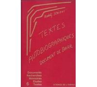 Textes autobiographiques ; Document de Barr