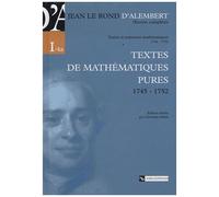 Textes De Mathématiques Pures - 1745-1752