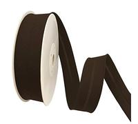 TEXTEX = Biais de 30mm de Large. 50% Coton et 50% Polyester. Pièce de 10m - (Brun Foncé)