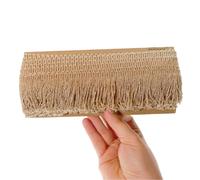 TEXTEX = Frange Lamé Cuquillo avec Lurex pour la Couture. Robes de Fête et de Carnaval. Composition de 95% Rayonne et 5% Lurex. Longueur de 5 cm. 5m Pièces - (Crème et Or)