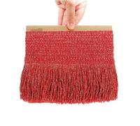 TEXTEX = Frange Lamé Cuquillo avec Lurex pour la Couture. Robes de Fête et de Carnaval. Composition de 95% Rayonne et 5% Lurex. Longueur de 10 cm. 5m Pièces - (Rouge et Or)