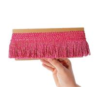 TEXTEX = Frange Lamé Cuquillo avec Lurex pour la Couture. Robes de Fête et de Carnaval. Composition de 95% Rayonne et 5% Lurex. Longueur de 5 cm. 5m Pièces - (Fushia et Or)