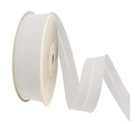 TEXTEX = ruban biais de 20 mm de largeur. 50 % coton et 50 % polyester. Morceau de 10 m - (Blanc)