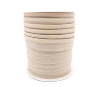 TEXTEX = Ruban Passepoil pour Coudre des Vêtements et des Textiles. Composition Polyester 50% et Coton 50%. Rabat de 10 mm de Large. Pièces de 10 Mètres - (Beige)